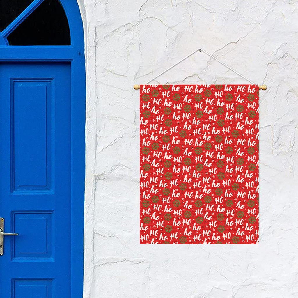 Christmas Hohoho Santa Claus Laugh Print Garden Flag