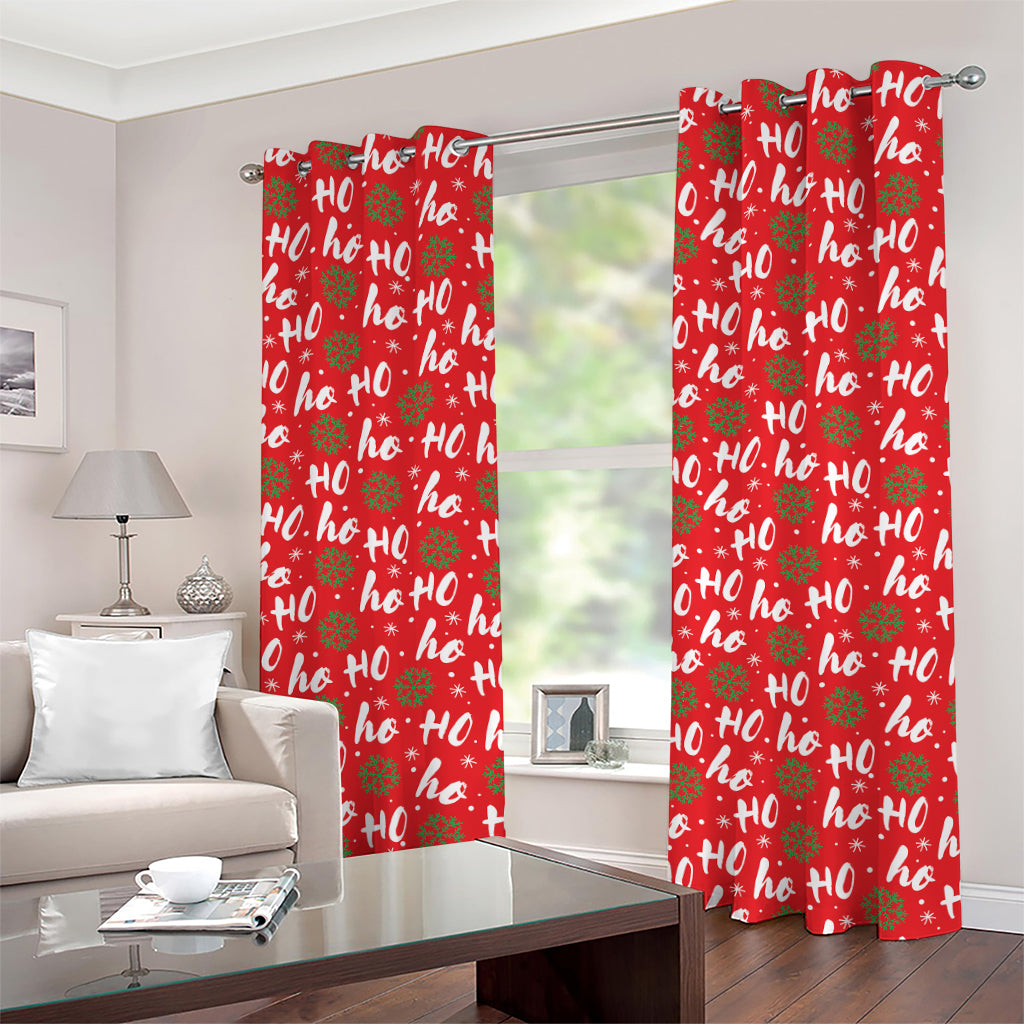 Christmas Hohoho Santa Claus Laugh Print Grommet Curtains