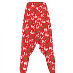 Christmas Hohoho Santa Claus Laugh Print Hammer Pants