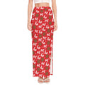 Christmas Hohoho Santa Claus Laugh Print High Slit Maxi Skirt