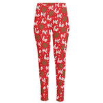 Christmas Hohoho Santa Claus Laugh Print High-Waisted Pocket Leggings