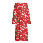 Christmas Hohoho Santa Claus Laugh Print Hooded Bathrobe