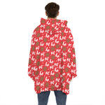 Christmas Hohoho Santa Claus Laugh Print Hoodie Blanket