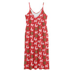 Christmas Hohoho Santa Claus Laugh Print Jersey Midi Cami Dress