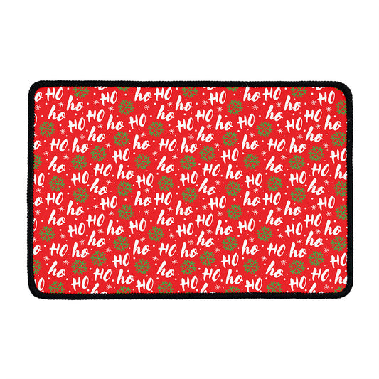 Christmas Hohoho Santa Claus Laugh Print Kitchen Mat