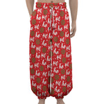 Christmas Hohoho Santa Claus Laugh Print Lantern Pants