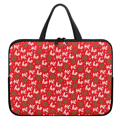 Christmas Hohoho Santa Claus Laugh Print Laptop Sleeve With Handle