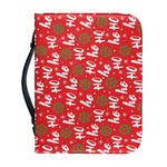 Christmas Hohoho Santa Claus Laugh Print Leather Bible Cover