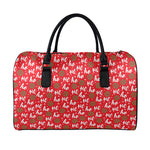 Christmas Hohoho Santa Claus Laugh Print Leather Duffle Bag