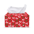 Christmas Hohoho Santa Claus Laugh Print Leather Tissue Box Cover