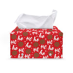 Christmas Hohoho Santa Claus Laugh Print Leather Tissue Box Cover