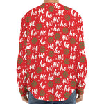 Christmas Hohoho Santa Claus Laugh Print Long Sleeve Baseball Jersey