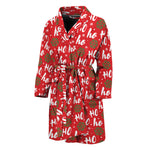 Christmas Hohoho Santa Claus Laugh Print Men's Bathrobe