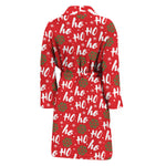 Christmas Hohoho Santa Claus Laugh Print Men's Bathrobe