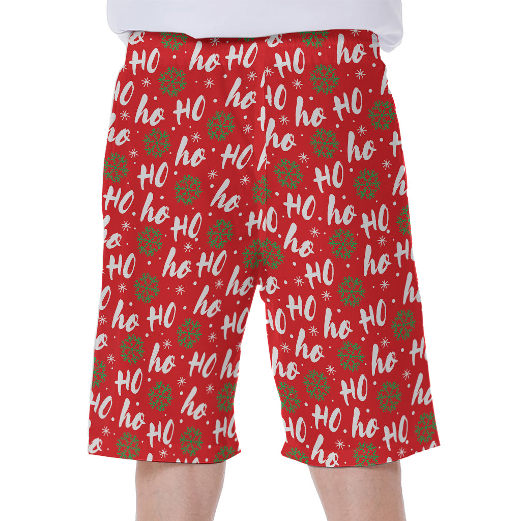 Christmas Hohoho Santa Claus Laugh Print Men's Beach Shorts