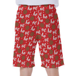 Christmas Hohoho Santa Claus Laugh Print Men's Beach Shorts