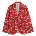 Christmas Hohoho Santa Claus Laugh Print Men's Blazer