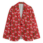 Christmas Hohoho Santa Claus Laugh Print Men's Blazer