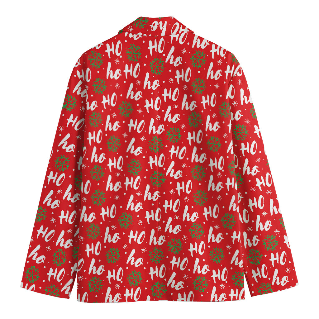 Christmas Hohoho Santa Claus Laugh Print Men's Blazer
