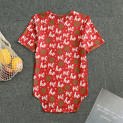 Christmas Hohoho Santa Claus Laugh Print Men's Bodysuit