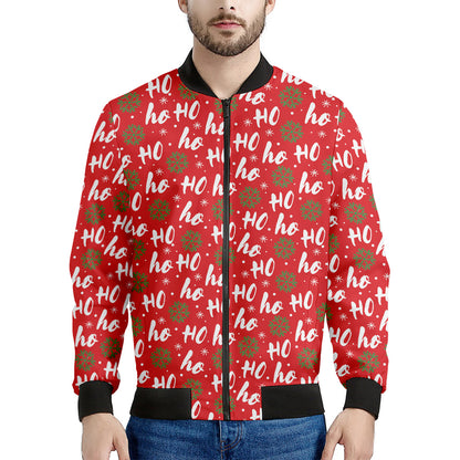 Christmas Hohoho Santa Claus Laugh Print Men's Bomber Jacket