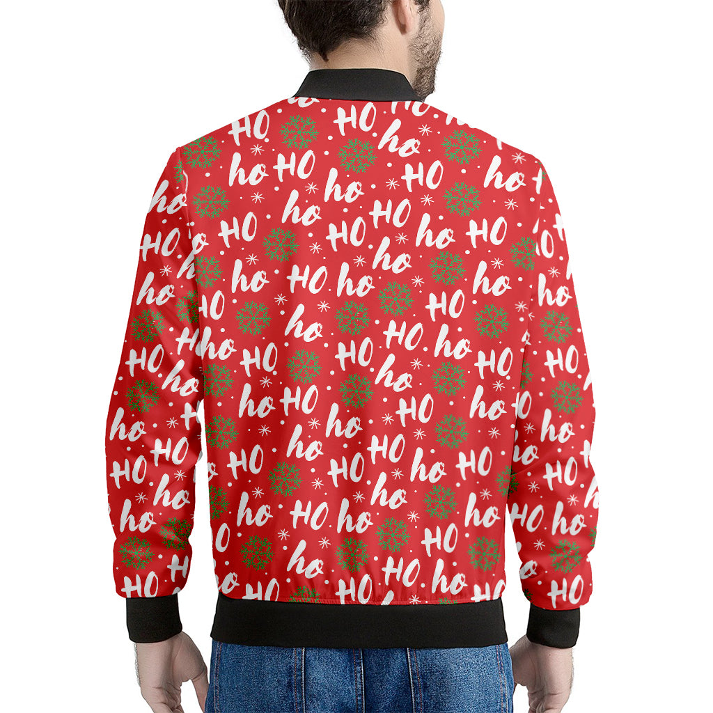 Christmas Hohoho Santa Claus Laugh Print Men's Bomber Jacket