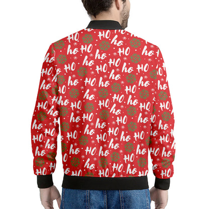 Christmas Hohoho Santa Claus Laugh Print Men's Bomber Jacket