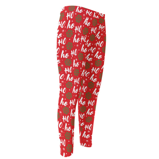 Christmas Hohoho Santa Claus Laugh Print Men's Compression Pants