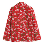 Christmas Hohoho Santa Claus Laugh Print Men's Cotton Blazer