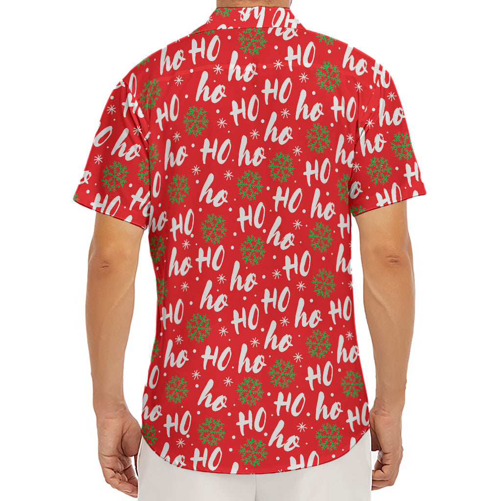 Christmas Hohoho Santa Claus Laugh Print Men's Deep V-Neck Shirt