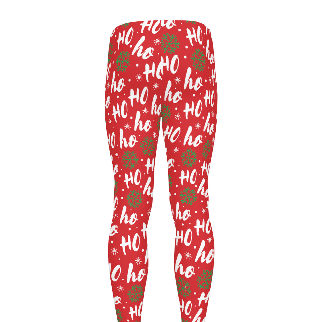 Christmas Hohoho Santa Claus Laugh Print Men's leggings