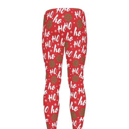 Christmas Hohoho Santa Claus Laugh Print Men's leggings