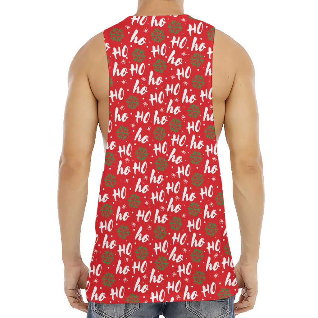 Christmas Hohoho Santa Claus Laugh Print Men's Muscle Tank Top