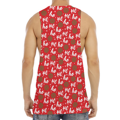 Christmas Hohoho Santa Claus Laugh Print Men's Muscle Tank Top