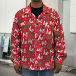 Christmas Hohoho Santa Claus Laugh Print Men's Shirt Jacket