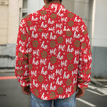 Christmas Hohoho Santa Claus Laugh Print Men's Shirt Jacket