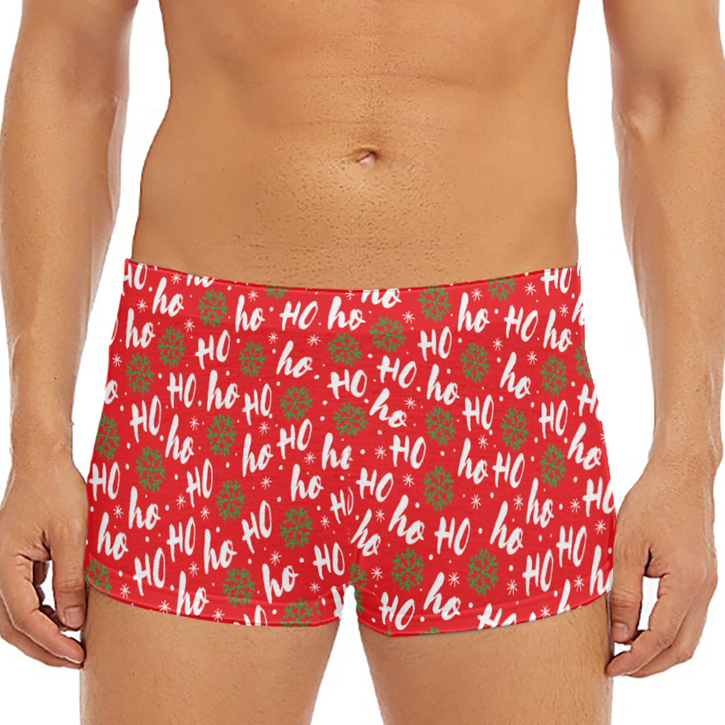 Christmas Hohoho Santa Claus Laugh Print Men's Short Boxer Briefs