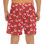 Christmas Hohoho Santa Claus Laugh Print Men's Split Running Shorts