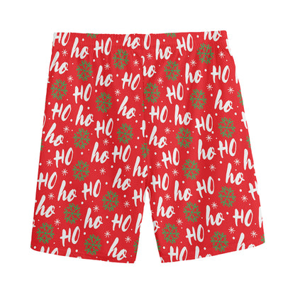 Christmas Hohoho Santa Claus Laugh Print Men's Sports Shorts