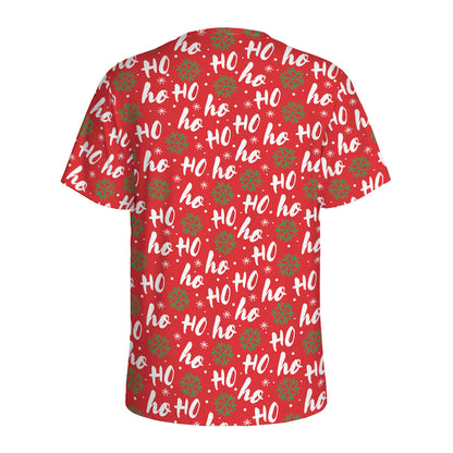 Christmas Hohoho Santa Claus Laugh Print Men's Sports T-Shirt