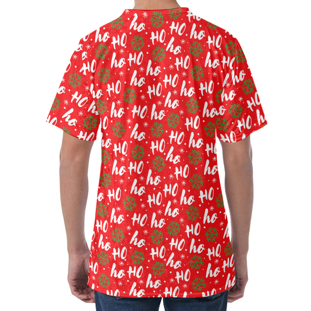 Christmas Hohoho Santa Claus Laugh Print Men's Velvet T-Shirt