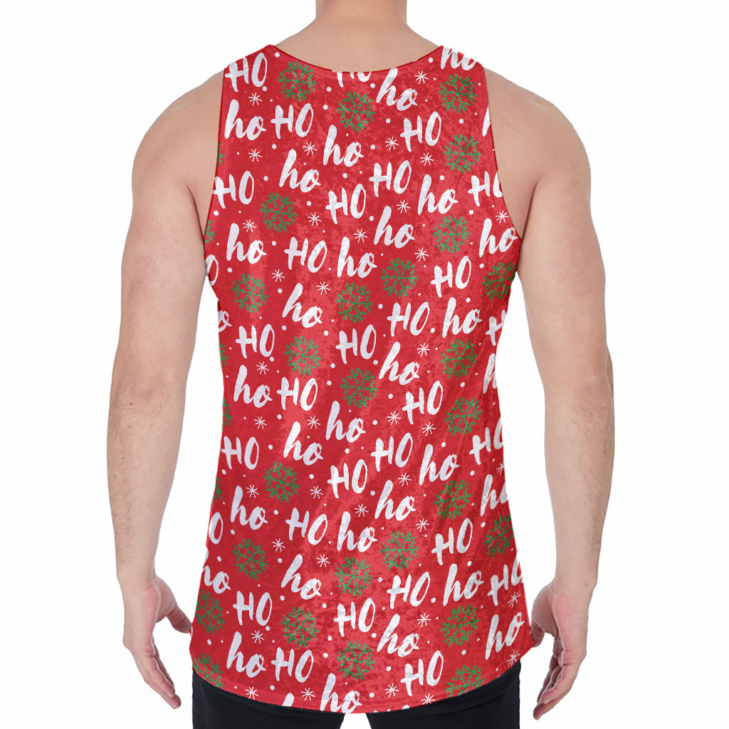 Christmas Hohoho Santa Claus Laugh Print Men's Velvet Tank Top