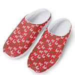 Christmas Hohoho Santa Claus Laugh Print Mesh Casual Shoes