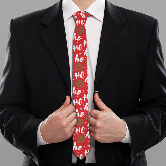 Christmas Hohoho Santa Claus Laugh Print Necktie
