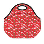 Christmas Hohoho Santa Claus Laugh Print Neoprene Lunch Bag
