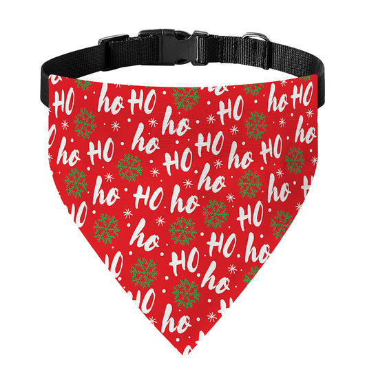Christmas Hohoho Santa Claus Laugh Print Over The Collar Dog Bandana