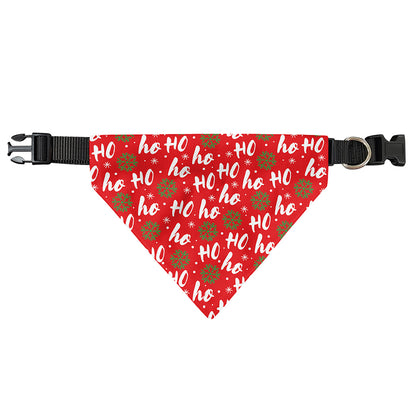 Christmas Hohoho Santa Claus Laugh Print Over The Collar Dog Bandana