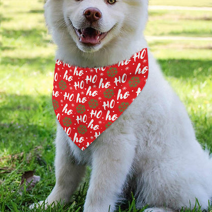 Christmas Hohoho Santa Claus Laugh Print Over The Collar Dog Bandana