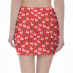 Christmas Hohoho Santa Claus Laugh Print Pencil Mini Skirt