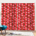 Christmas Hohoho Santa Claus Laugh Print Pencil Pleat Curtains